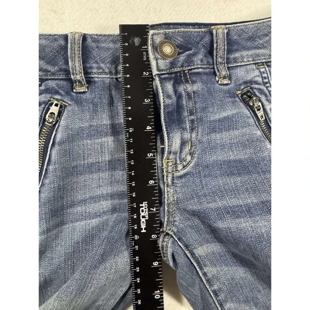 American Eagle Jegging Ankle Jeans Women's Size 2 Super Stretch Moto Zipper - Picture 12 of 14